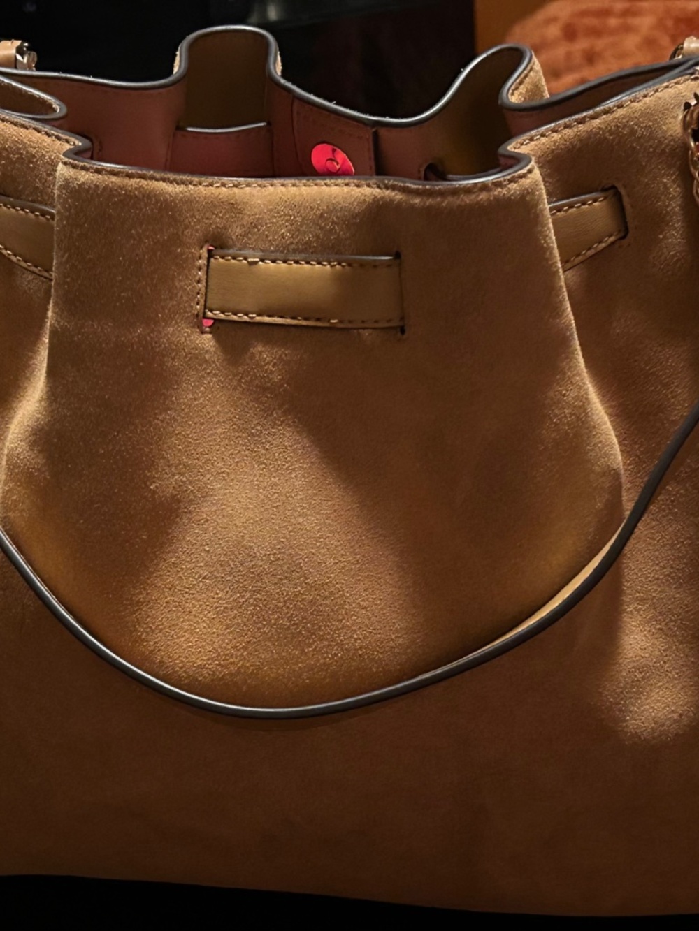 Mina Large Suede Chain Shoulder Bag - Picture 5 of 7